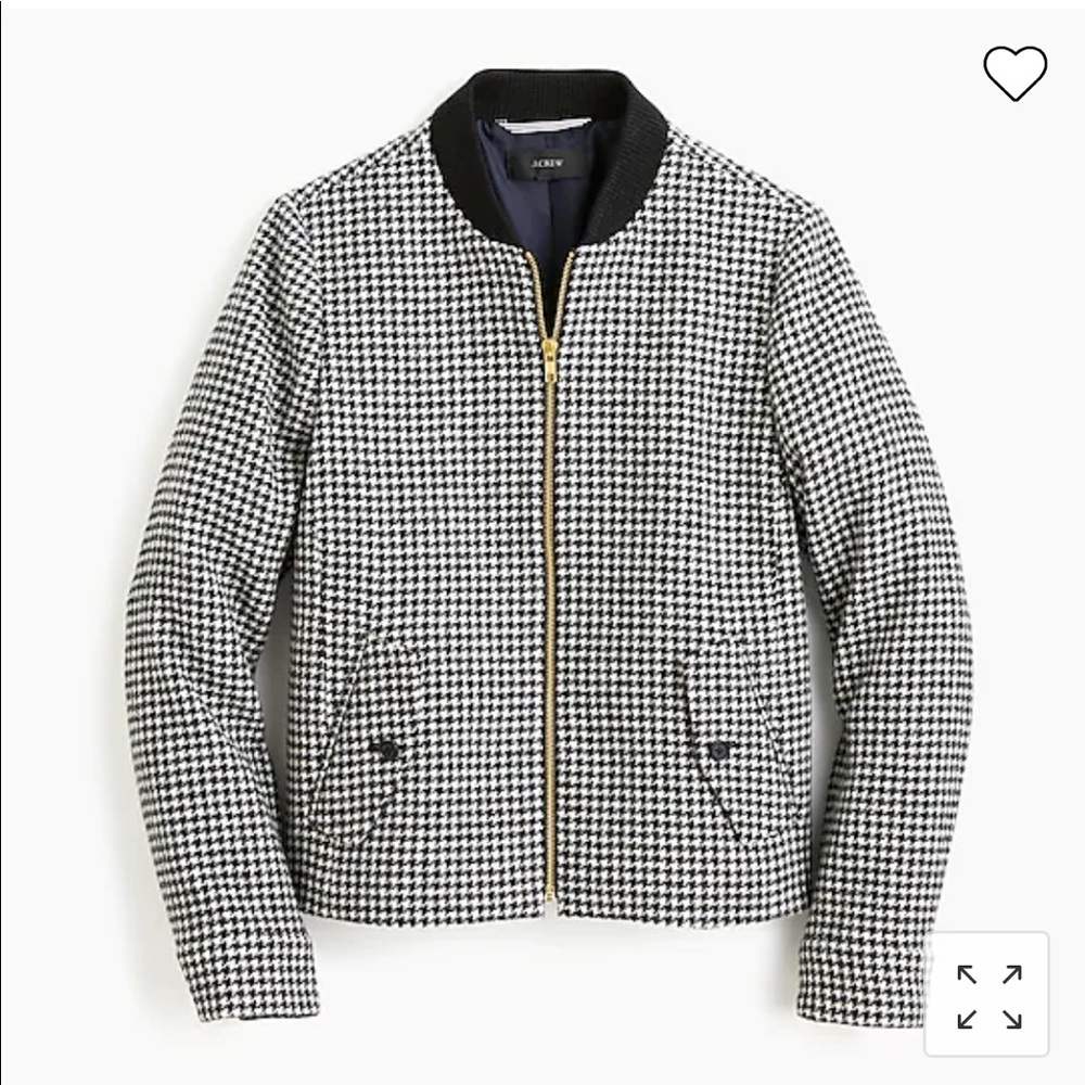 JCrew Houndstooth Bomber Jacket